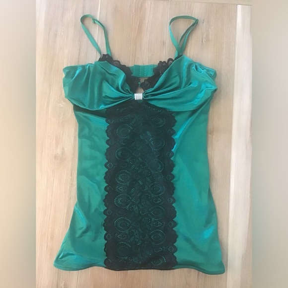 Dreamgirl Satin/Lace Cami L - Picture 1 of 8